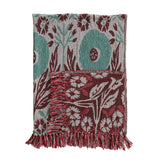 Teal & Berry Floral Throw Blanket