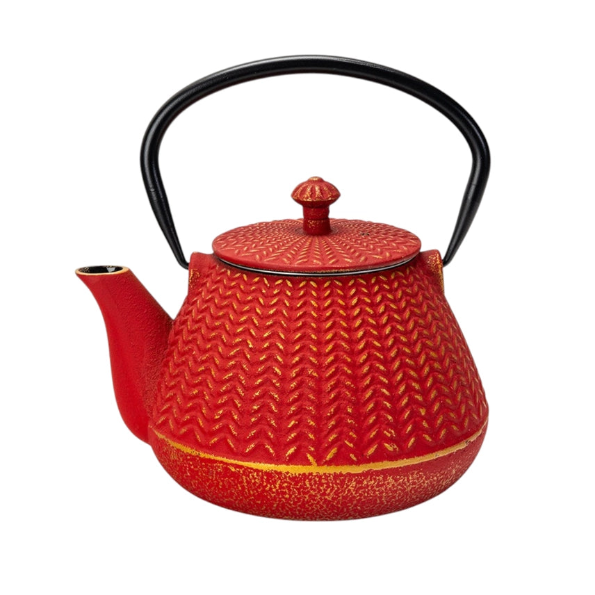Red Chevron Teapot