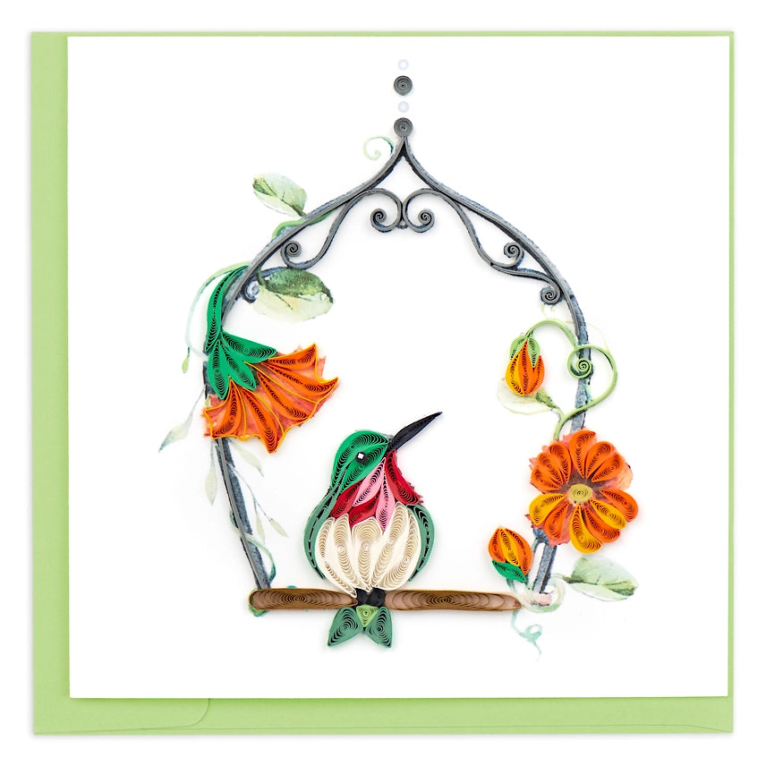 Hummingbird Swing Quilling Card