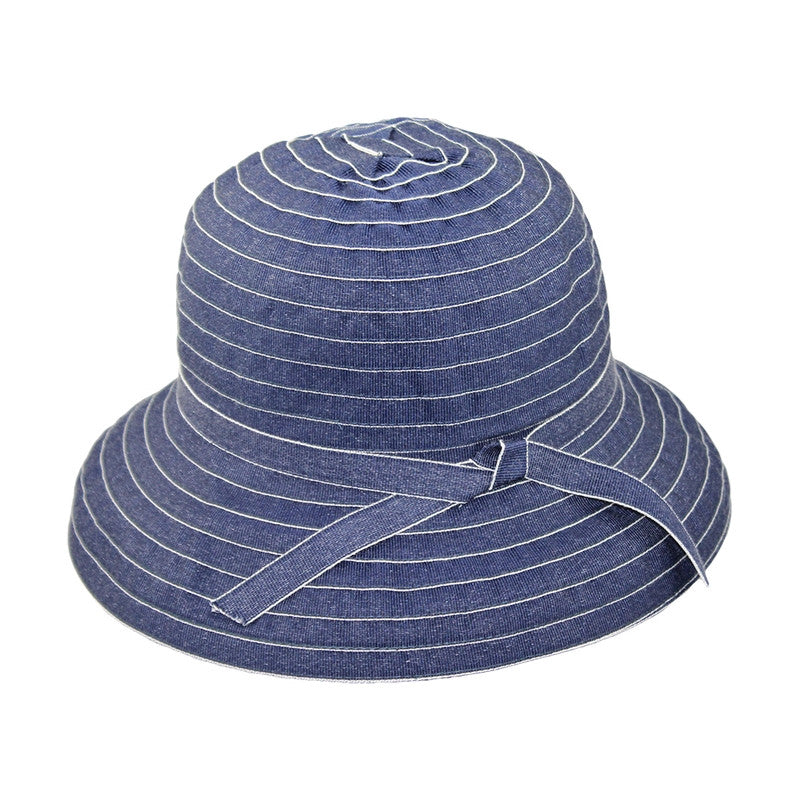 Denim Ribbon Bucket Hat
