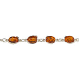 Cognac Amber Flower Bracelet