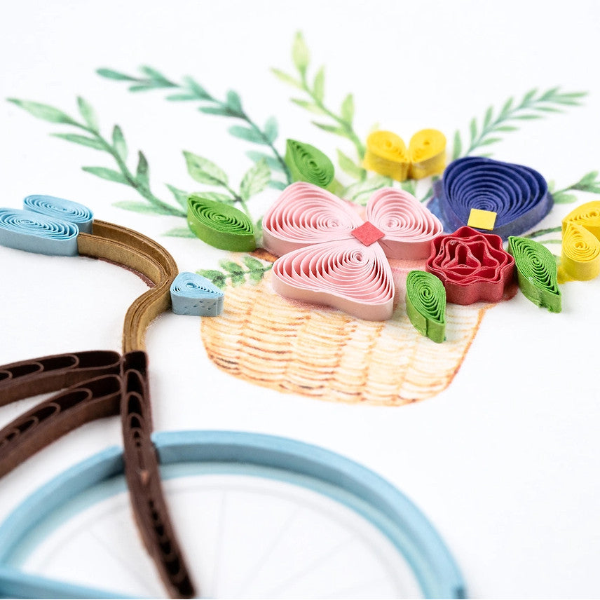 Bicycle & Flower Basket Quilling Card