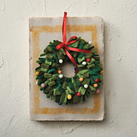 Felt Pom Pom Wreath Ornament
