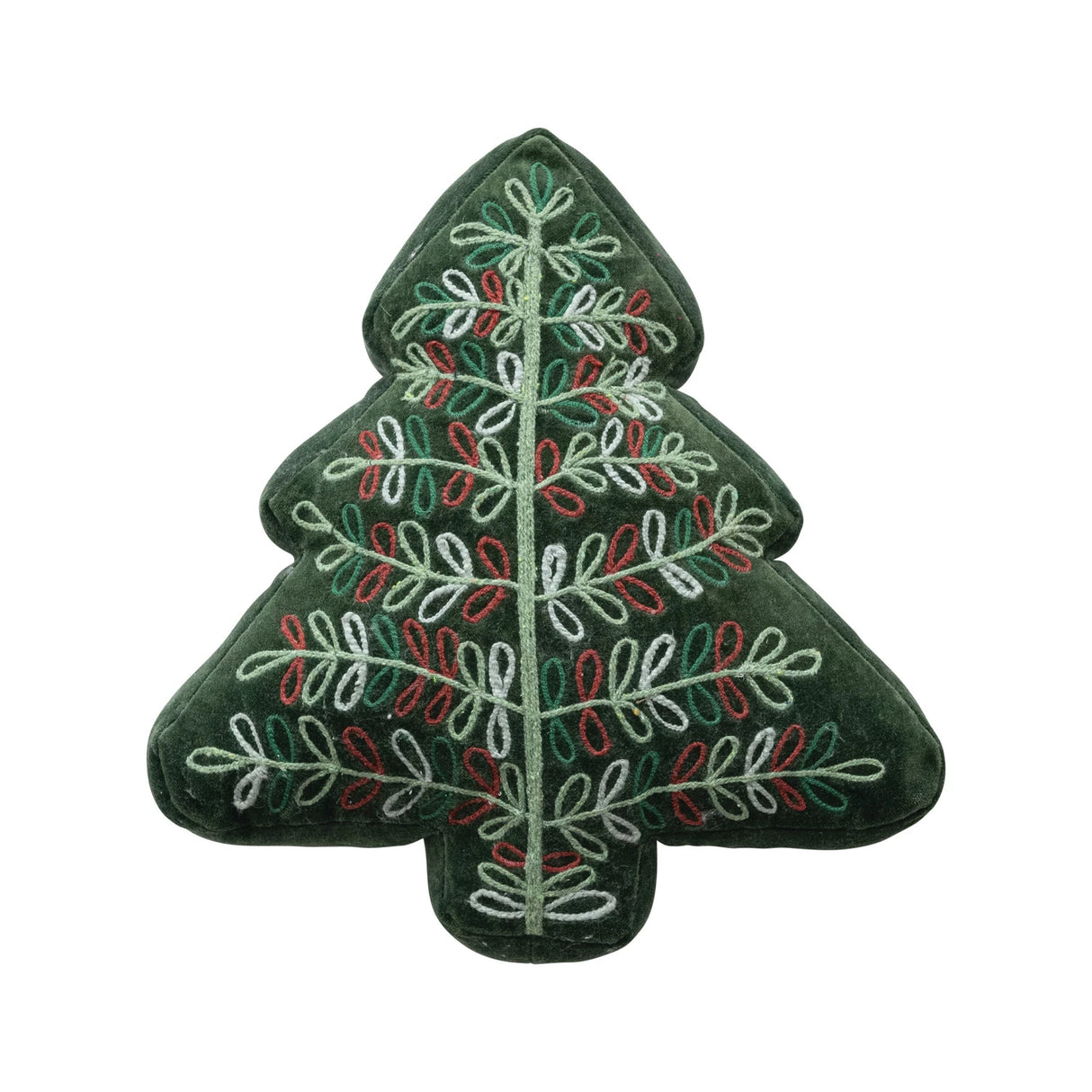 Embroidered Velvet Tree Pillow
