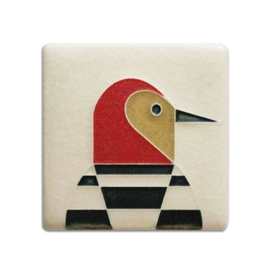 Charley Harper 'Woodpecker' Mini Motawi Tile
