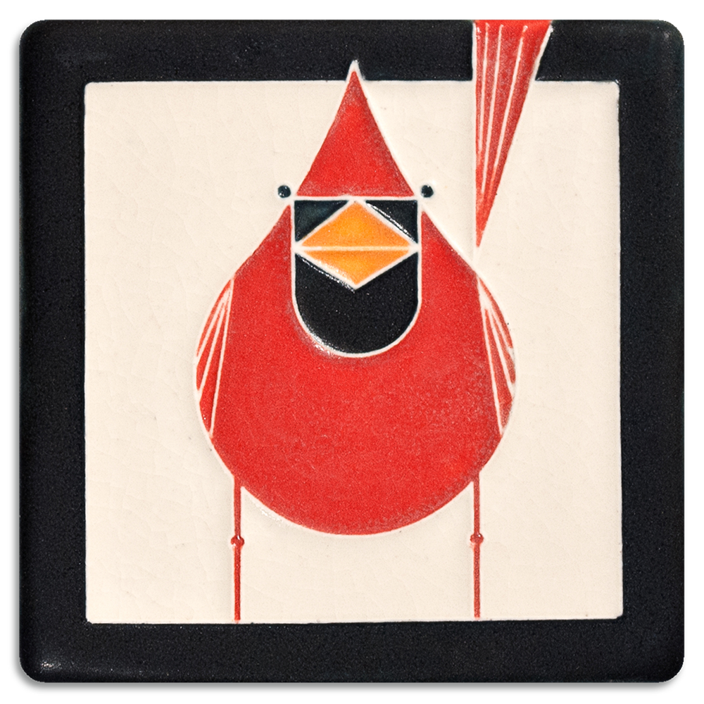 Charley Harper 'Cardinal' Motawi Tile