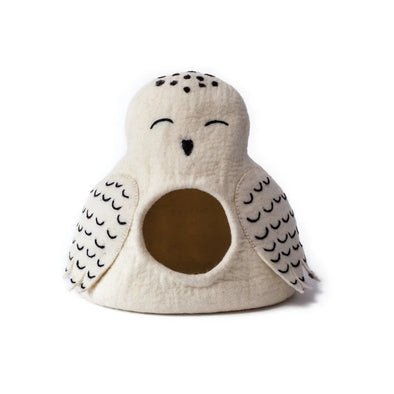 Felted Snowy Owl Pet Cave