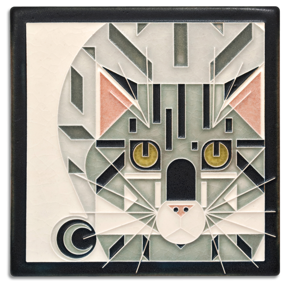 Charley Harper 'Catnip' Motawi Tile