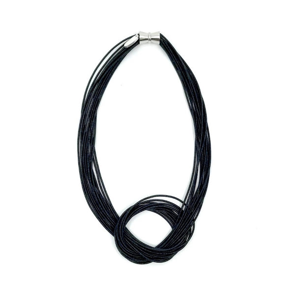 Black Piano Wire Knot Necklace