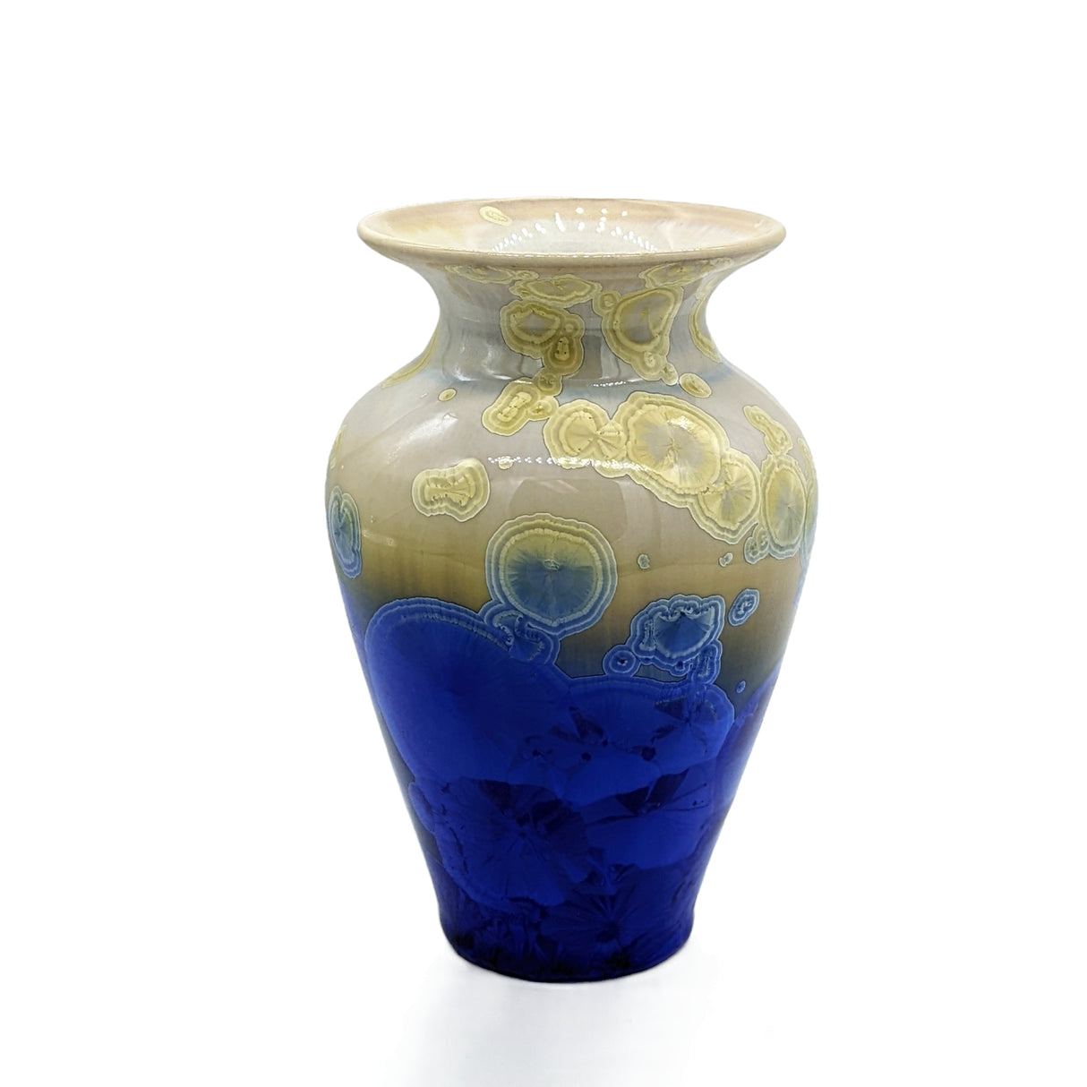 Adam Egenolf Indigo & Cream Crystalline Vase - Medium