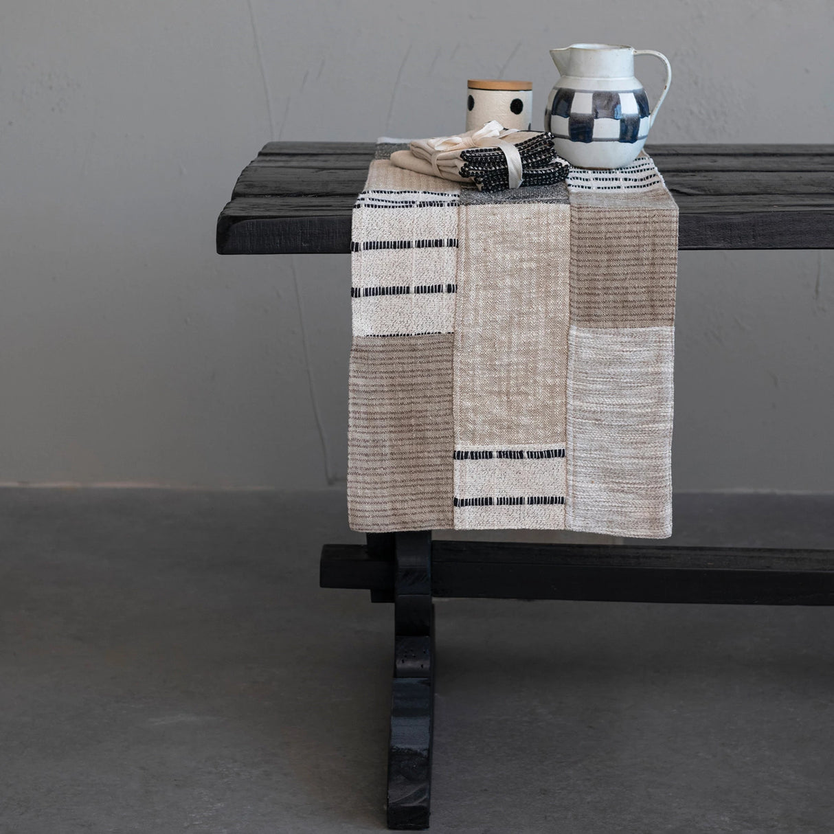 Cotton Slub Patchwork Table Runner