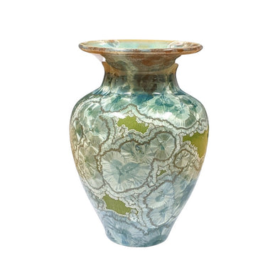 Adam Egenolf Green & Blue Crystalline Vase - Medium