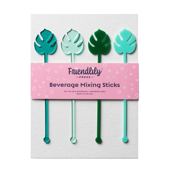 Reusable Beverage Mixing Sticks - Monstera