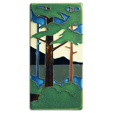 Summer Pine Landscape Motawi Tile