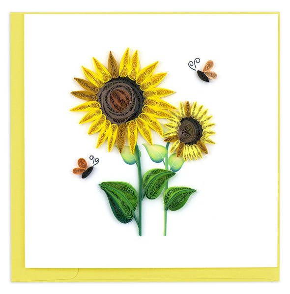 Sunflower and Butterflies Quilling Card