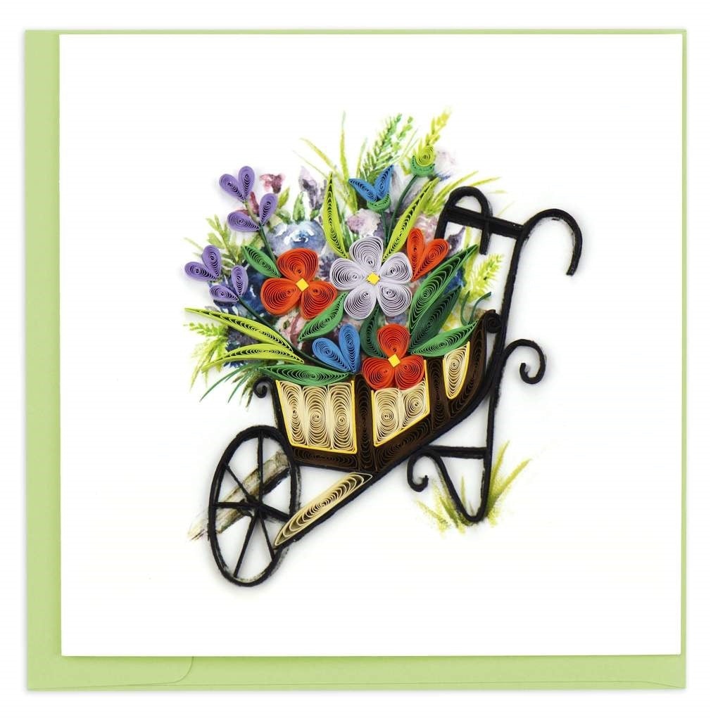 Wheelbarrow Garden Quilling Card