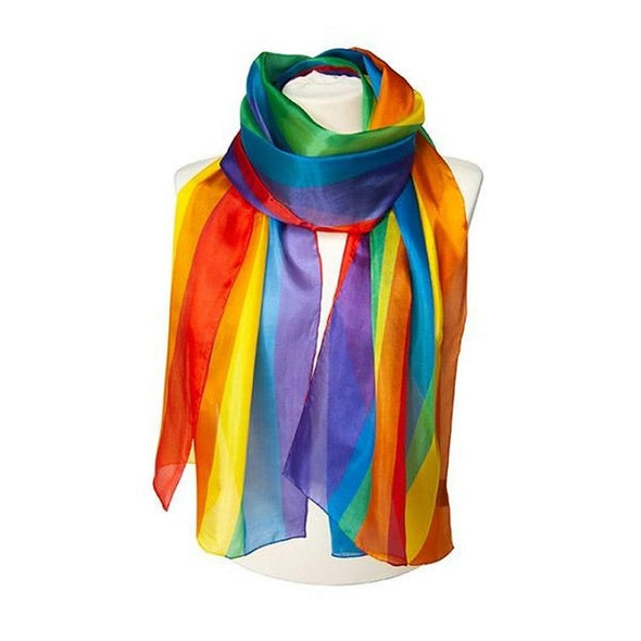 Rainbow Silk Habotai Scarf
