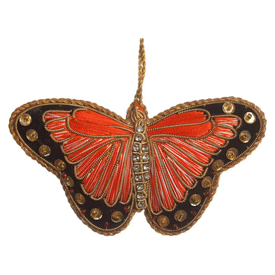 Orange Satin Butterfly Ornament