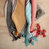 Striped Throw Blanket with Braided Fringe