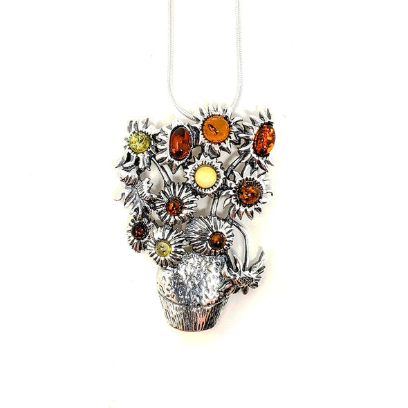 Van Gogh Amber Sunflower Necklace